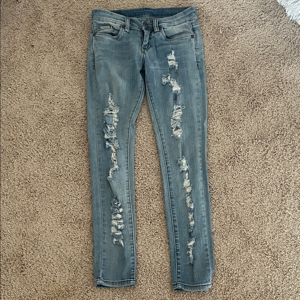 Blank NYC Ripped Gray Skinny Jeans